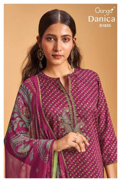 Danica 1835 By Ganga Designer Cotton Silk Salwar Kameez Collection